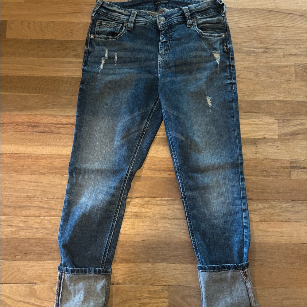 Silver Jeans Blue Ankle Cropped Denim